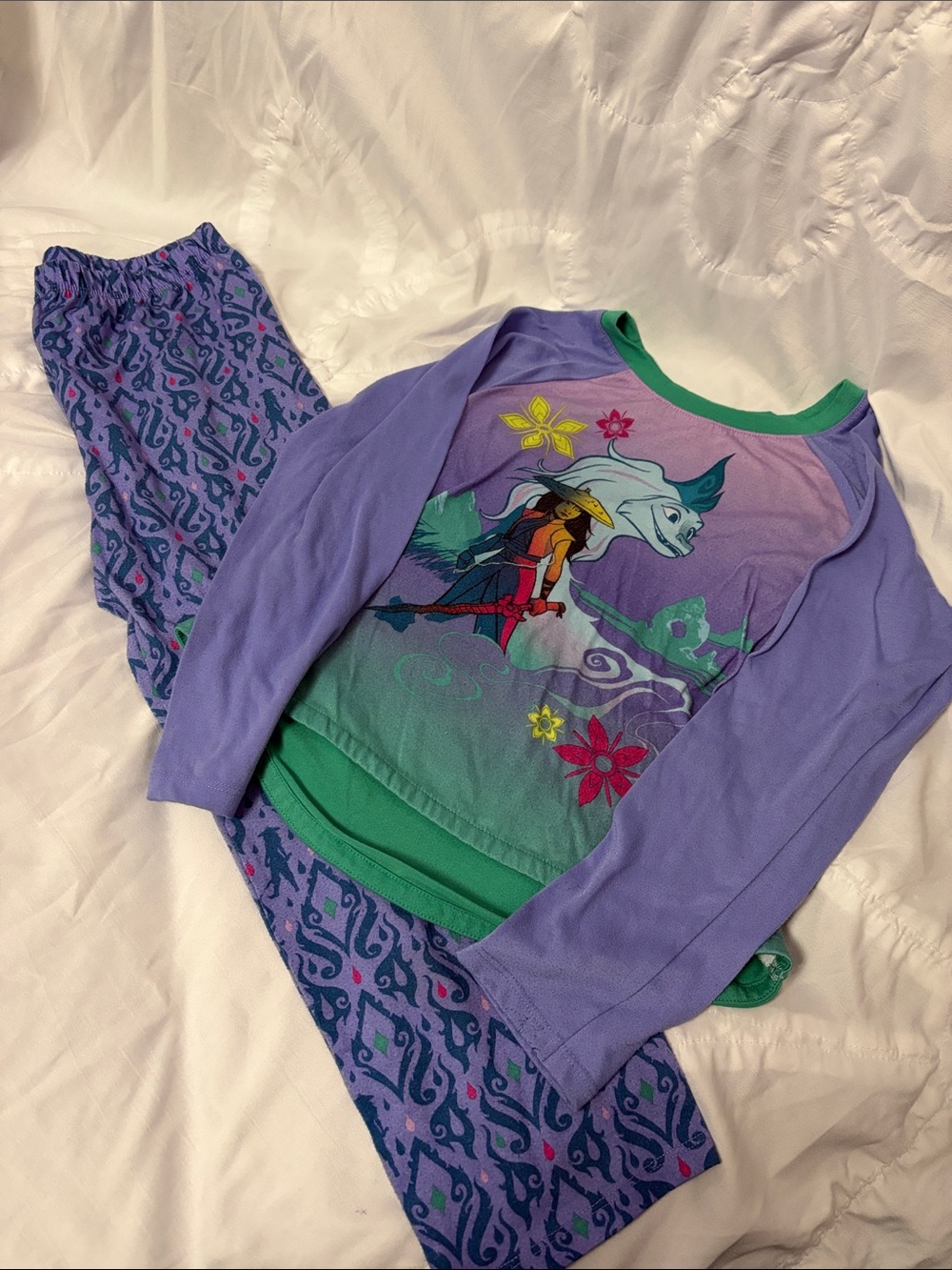 Disney Purple & Green Unicorn Pajama Set